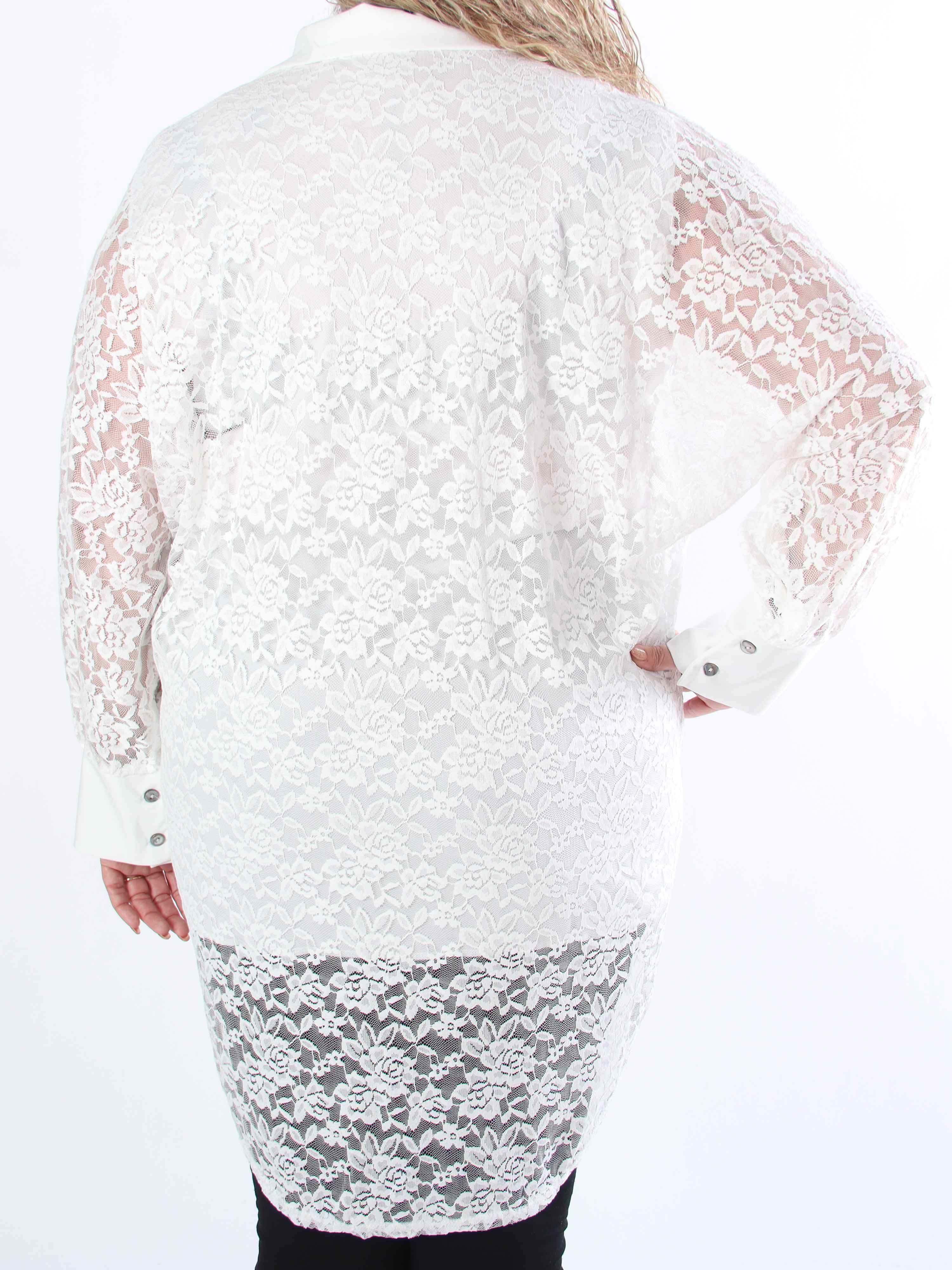 Katherine - Söt plus size-skjorta i spets